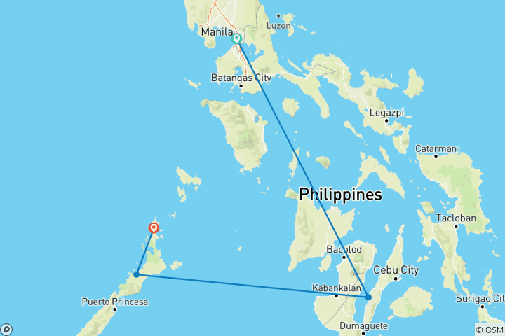 Carte du circuit Wanderlands Philippines - 12 jours