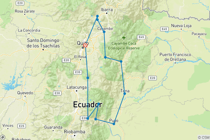 Map of Ecuador Multisport Once in a Life Time