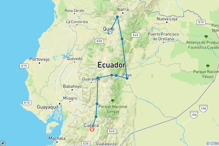 Map of Ecuador Highlights