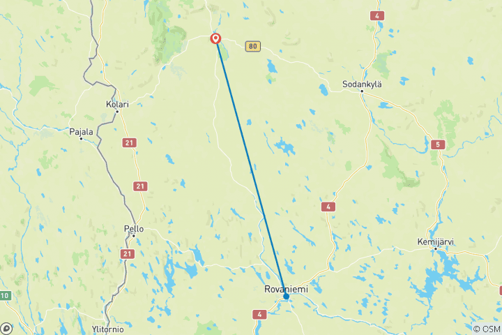 Map of Levi Lapland Explorer - 6 Days