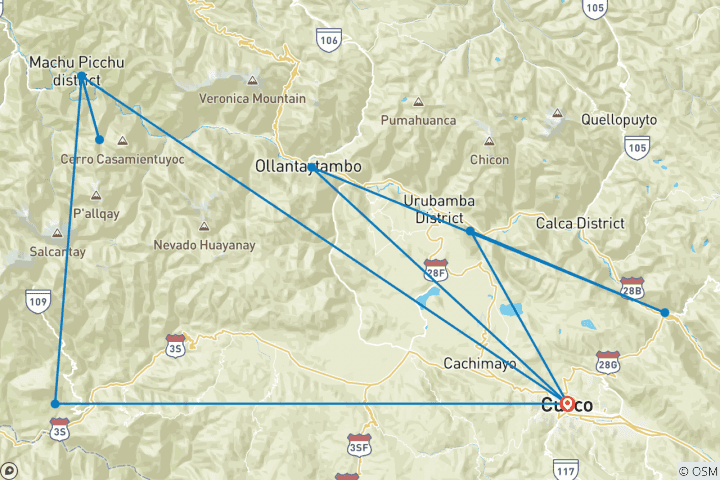 Map of Ultimate Machu Picchu