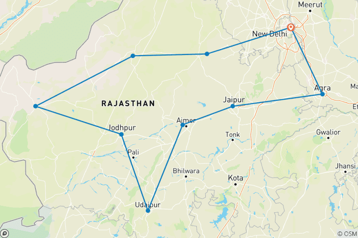 Karte von Flachland Afrika: Kenia Wildlife Safari (Nairobi bis Amboseli, Standard)