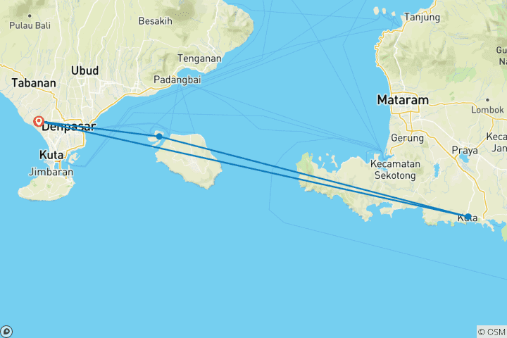 Carte du circuit Aventure de 9 jours avec Island Hopper pour apprendre à surfer