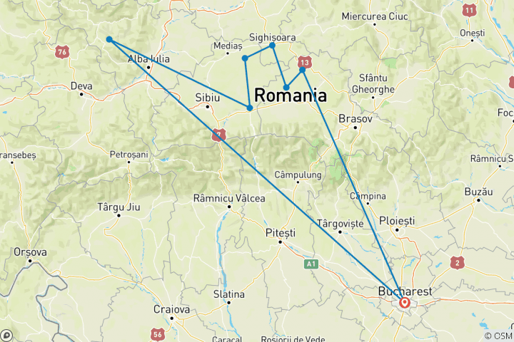 Map of Cycle Romania