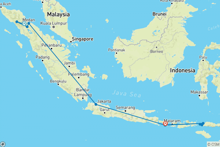 Mapa de Primates y dragones de Indonesia