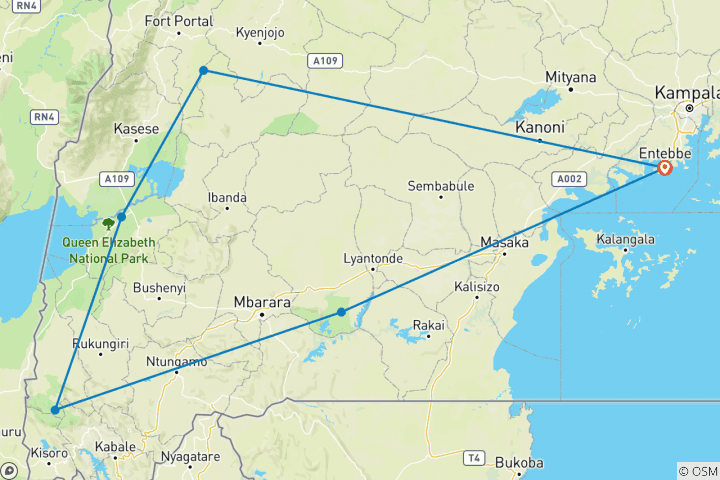 Map of Chimps & Gorillas of Uganda