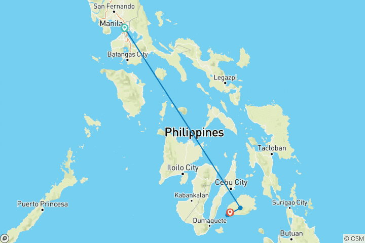 Carte du circuit Aventure Manille, Bohol et Panglao 8J/7N