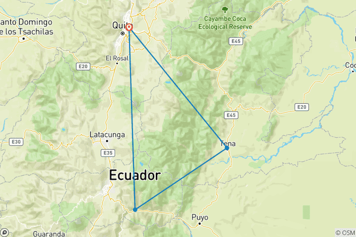 Carte du circuit L'Équateur en une semaine (Classique)