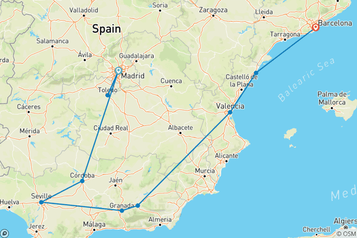 Map of Spanish Wonder (End Barcelona)