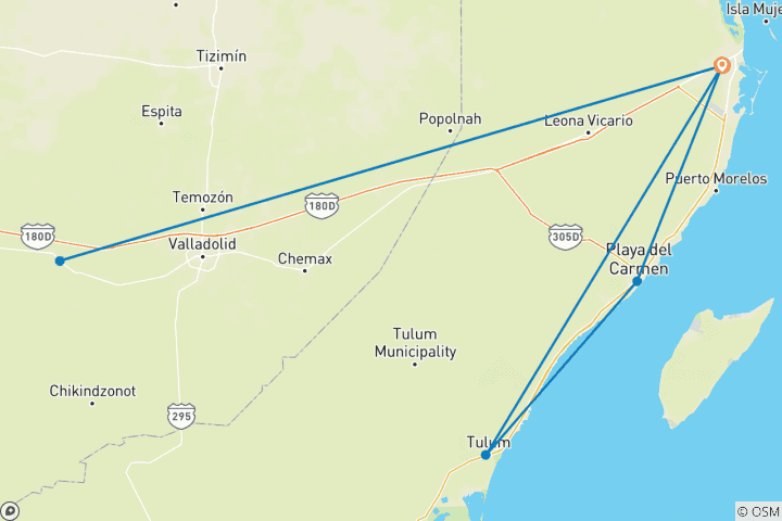 Carte du circuit Aventure à Riviera Maya - 7J/6N