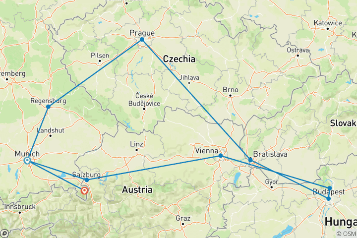 Carte du circuit Points forts de l'Impériale