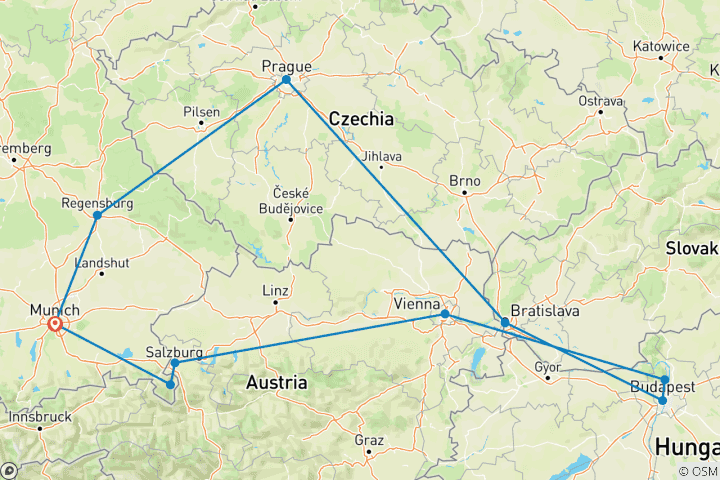 Carte du circuit Points forts de l'Impériale