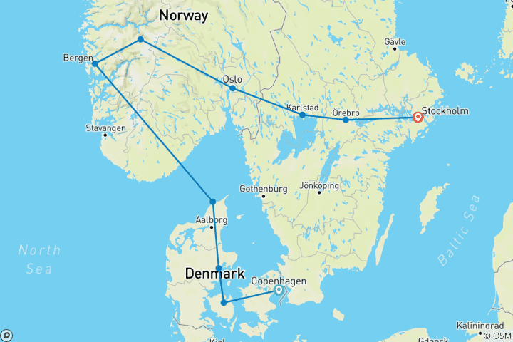 Map of Scandinavian Escape