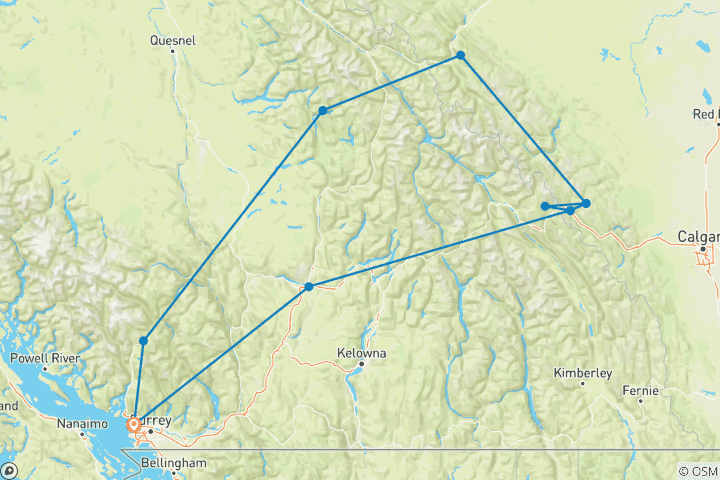 Map of Real Canadian Rockies