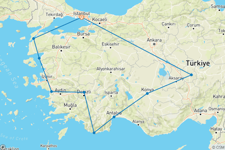 Map of Real Turkey (10 destinations)