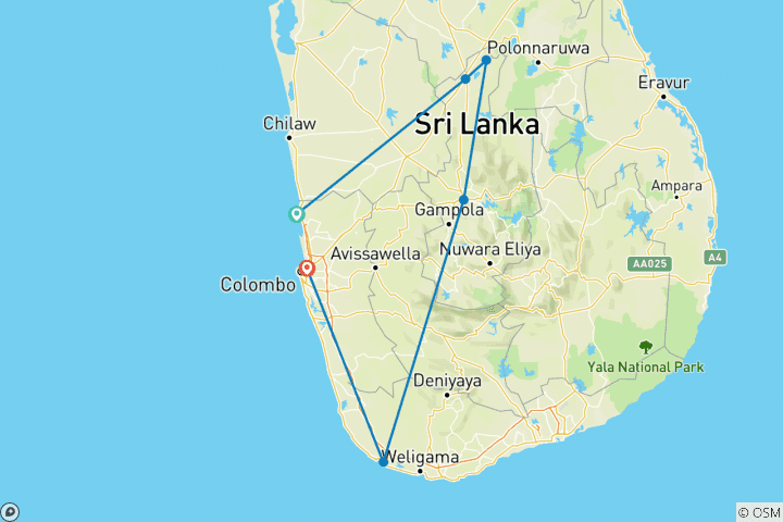 Map of Simply Sri Lanka