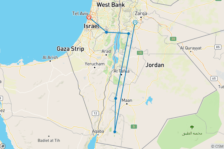 Map of Essential Jordan, Israel & the Palestinian Territories