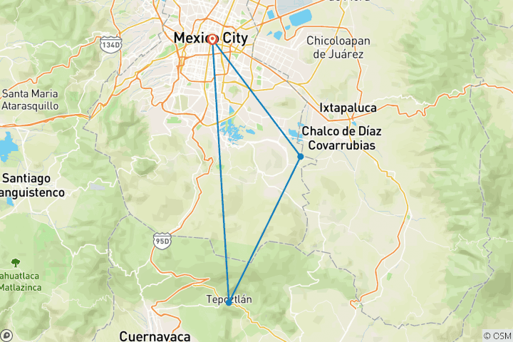 Mapa de Experiencia del día de los Muertos 5D/4N - desde Ciudad de México