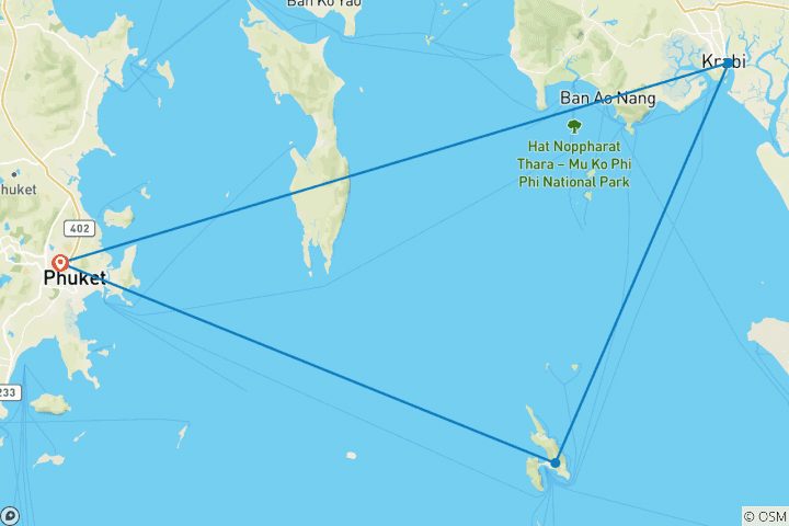 Map of Thai Island Hopper West (Standard, 8 Days)