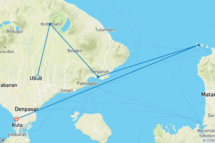 Map of Essential Bali & Gili Islands