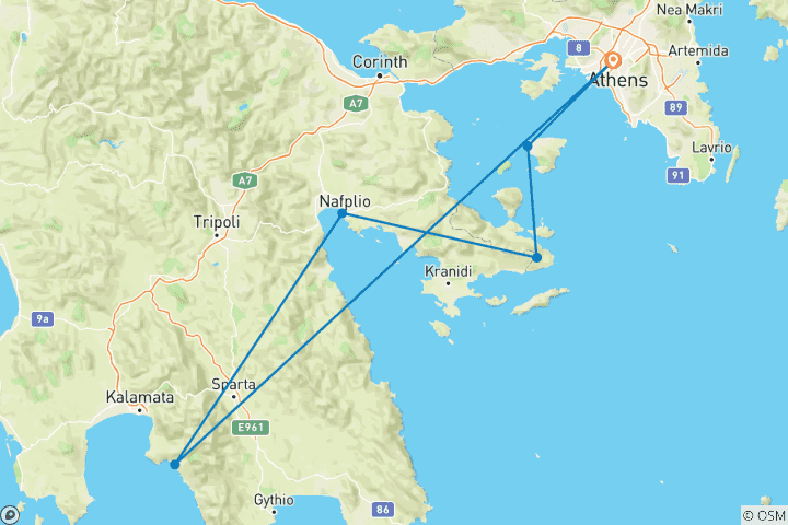 Carte du circuit Grèce Real Food Adventure