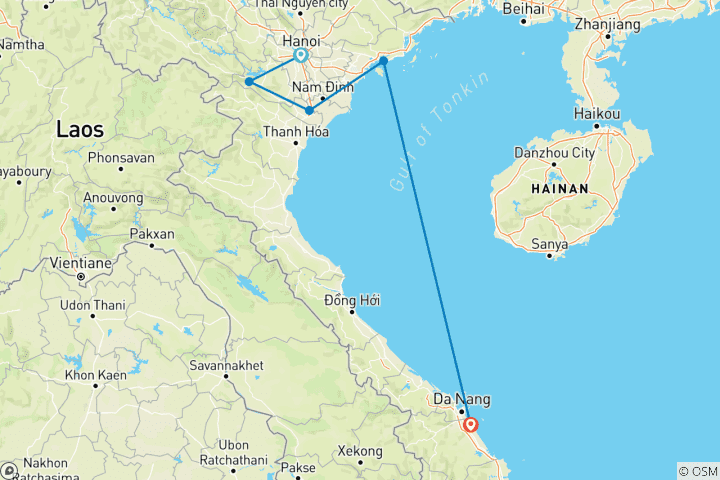 Mapa de Vacaciones familiares en Vietnam con adolescentes