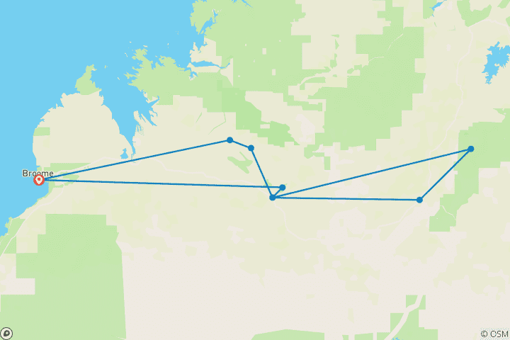 Map of Broome to the Bungle Bungles