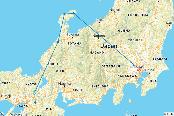 Carte du circuit Cycle Japon