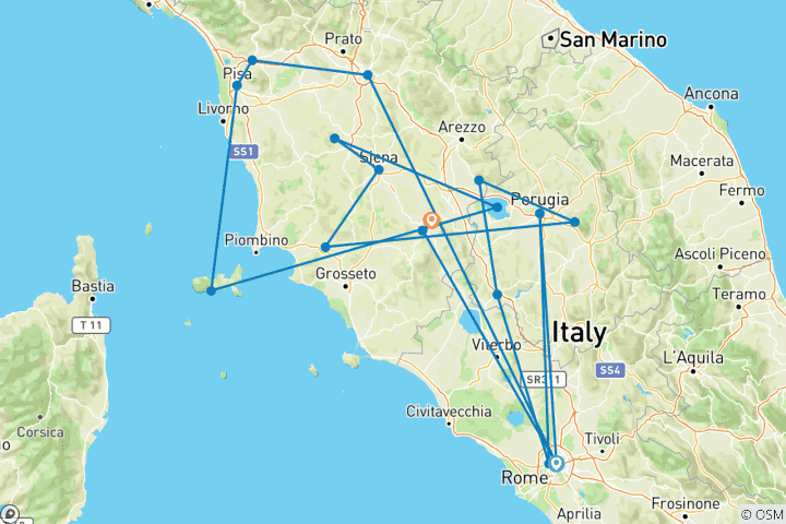 Map of Country Roads of Umbria & Tuscany (Classic)