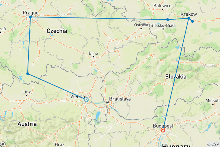 Map of The Bohemian (Classic, End End Budapest, 9 Days)