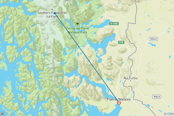 Map of Torres del Paine - Full Circuit Trek