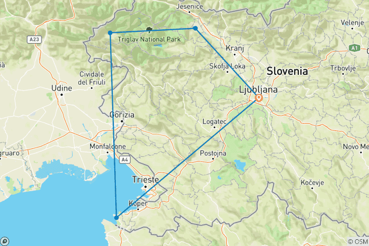 Map of Slovenia Family Holiday with Teenagers