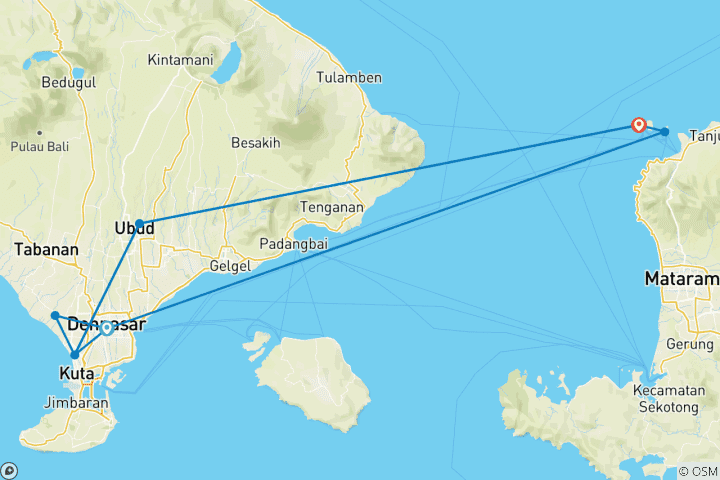 Carte du circuit Expérience à Bali