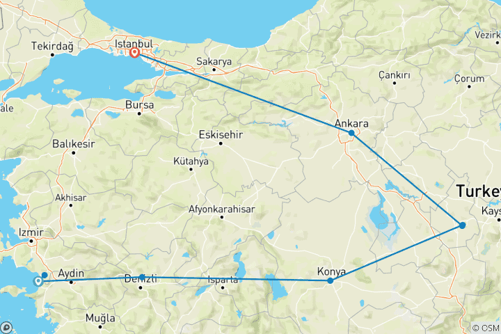 Carte du circuit Circuit d'exploration de la route de la soie