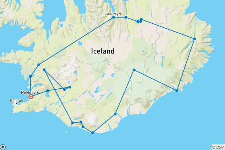 Karte von Island Polarkreis