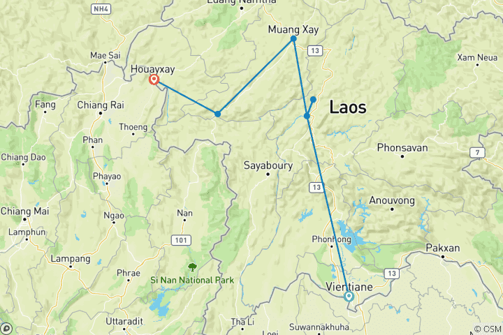 Map of Discovering the Wonders of Northern Laos 8-Day