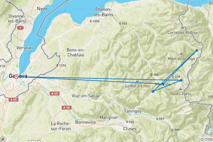 Map of Skiing / Snowboarding holiday, perfect for solo travellers