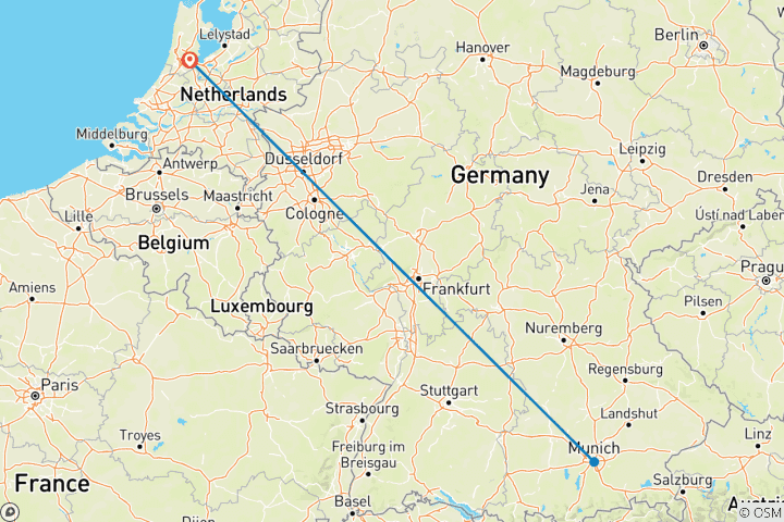 Carte du circuit Amsterdam à Oktoberfest Roulez avec nous