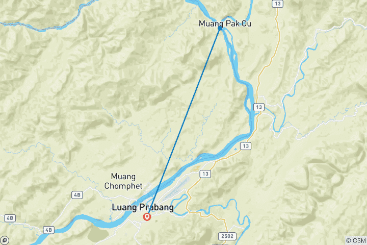 Map of Luang Prabang Delight: Caves, Waterfalls, and Culture 3-Day