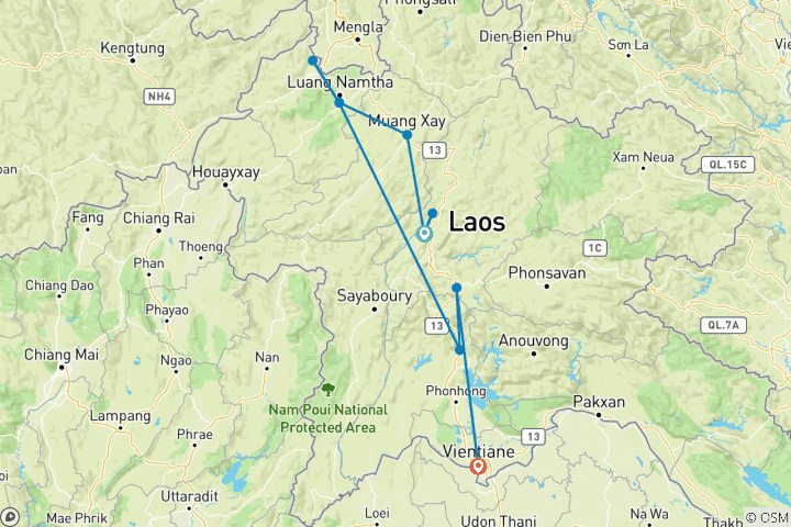 Map of Cultural Odyssey: Discovering Northern Laos by Train 9-Day