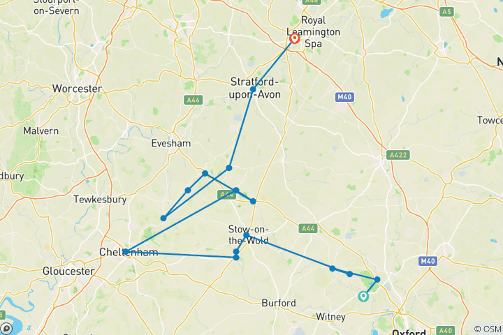 Map of Cotswolds Walking Tour