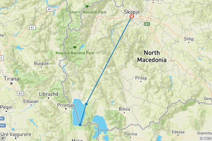 Carte du circuit Macédoine du Nord - Vacances au lac d'Ohrid !