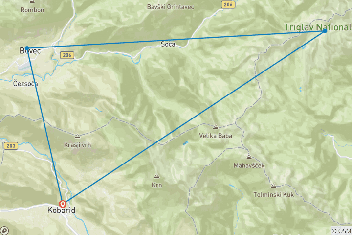 Map of Slovenia - Multiactivity Week in Soca Valley