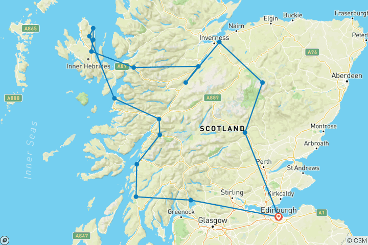 Carte du circuit Highland Experience - Le choix écossais