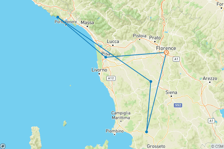 Map of The Best of Tuscany - 4Days/3Nights