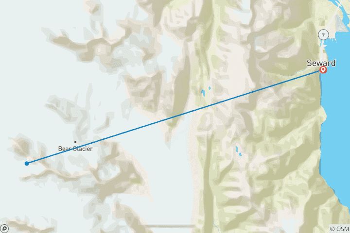 Carte du circuit Randonnée de découverte des glaciers de Kenai Fjords