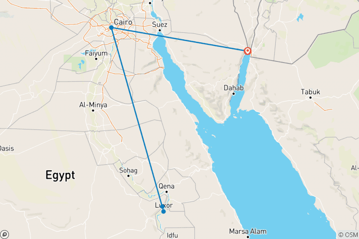 Kaart van Caïro en Luxor 4 dagen vanuit Taba