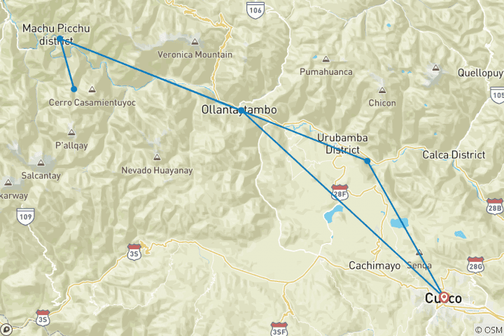 Map of Machu Picchu by Train Independent Adventure