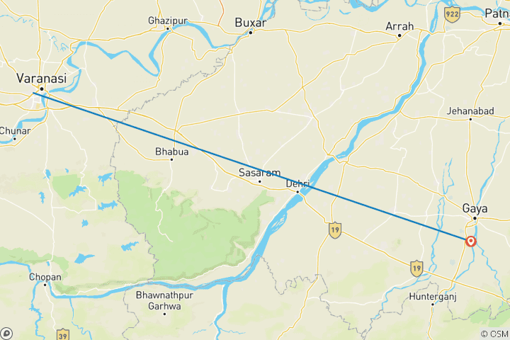 Carte du circuit Pèlerinage à Varanasi et Bodhgaya