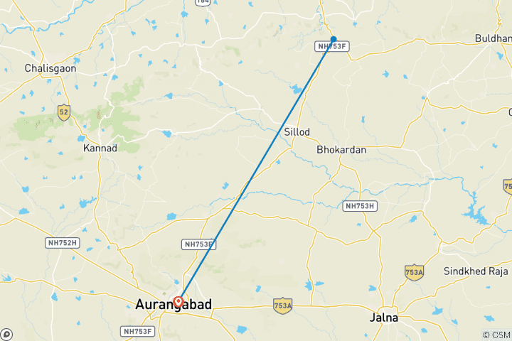 Map of Ajanta and Ellora Caves - Maharashtra